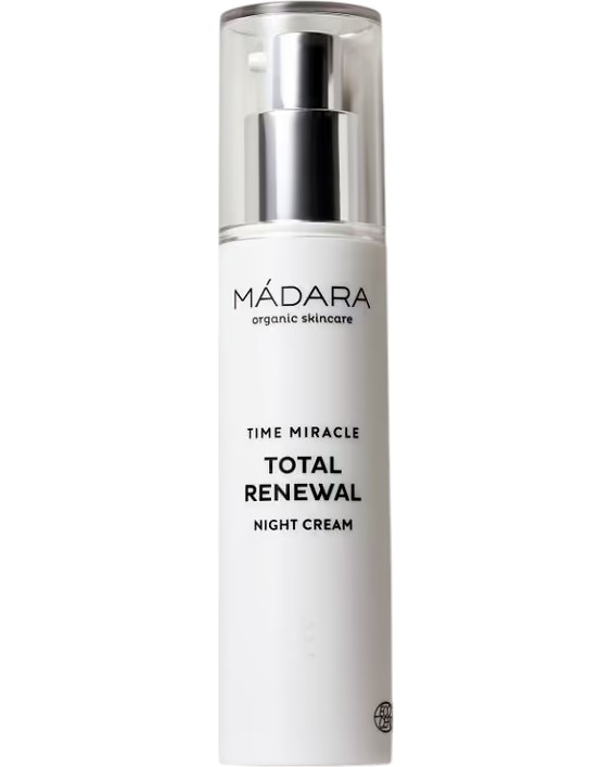 Madara Time Miracle Total Renewal Night Cream Madara Time Miracle Total Renewal Night Cream - Био нощен крем за лице против бръчки от серията Time Miracle - крем