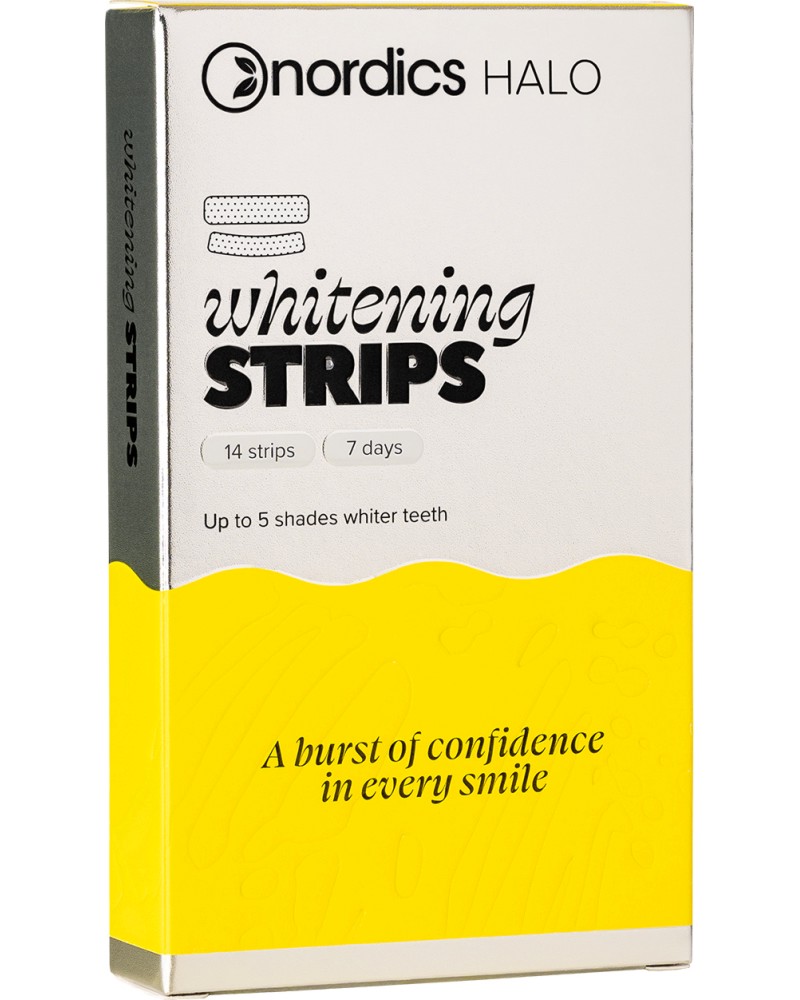 Nordics HALO Whitening Strips Nordics HALO Whitening Strips - Избелващи ленти за зъби без пероксид - продукт