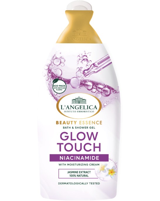 L'Angelica Beauty Essence Glow Touch Bath & Shower Gel L'Angelica Beauty Essence Glow Touch Bath & Shower Gel - Душ гел и пяна за вана с ниацинамид от серията Beauty Essence - душ гел