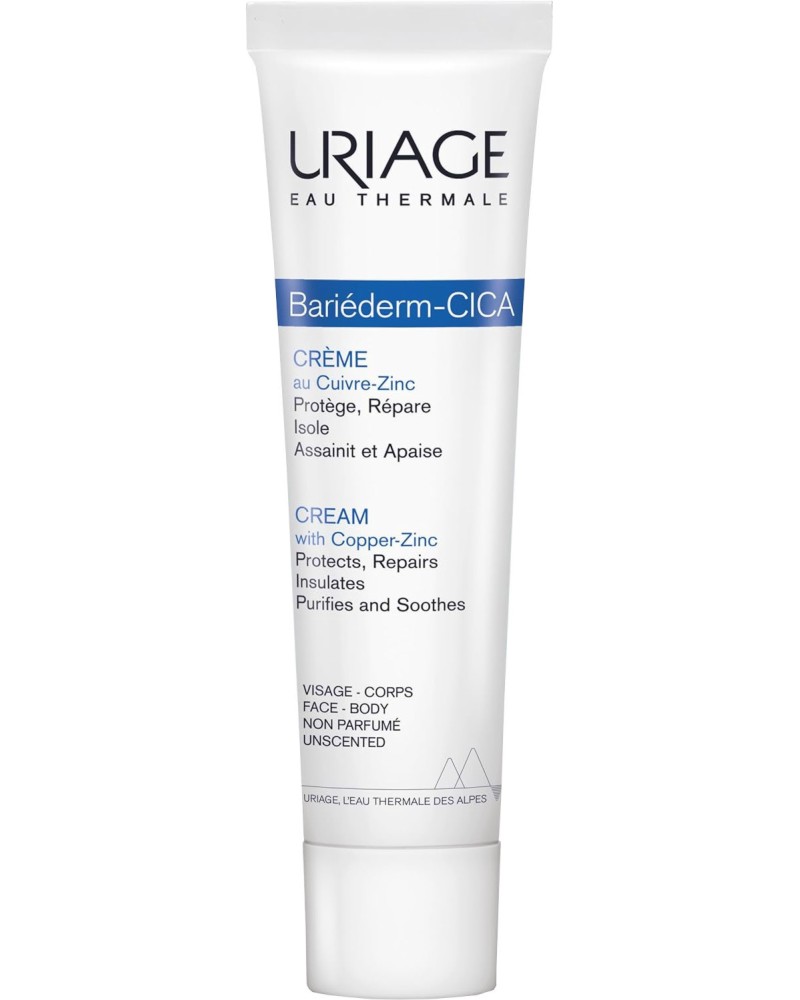 Uriage Bariederm-CICA Copper-Zinc Cream Uriage Bariederm-CICA Copper-Zinc Cream - Възстановяващ крем за лице и тяло с мед и цинк от серията Bariederm-CICA - крем
