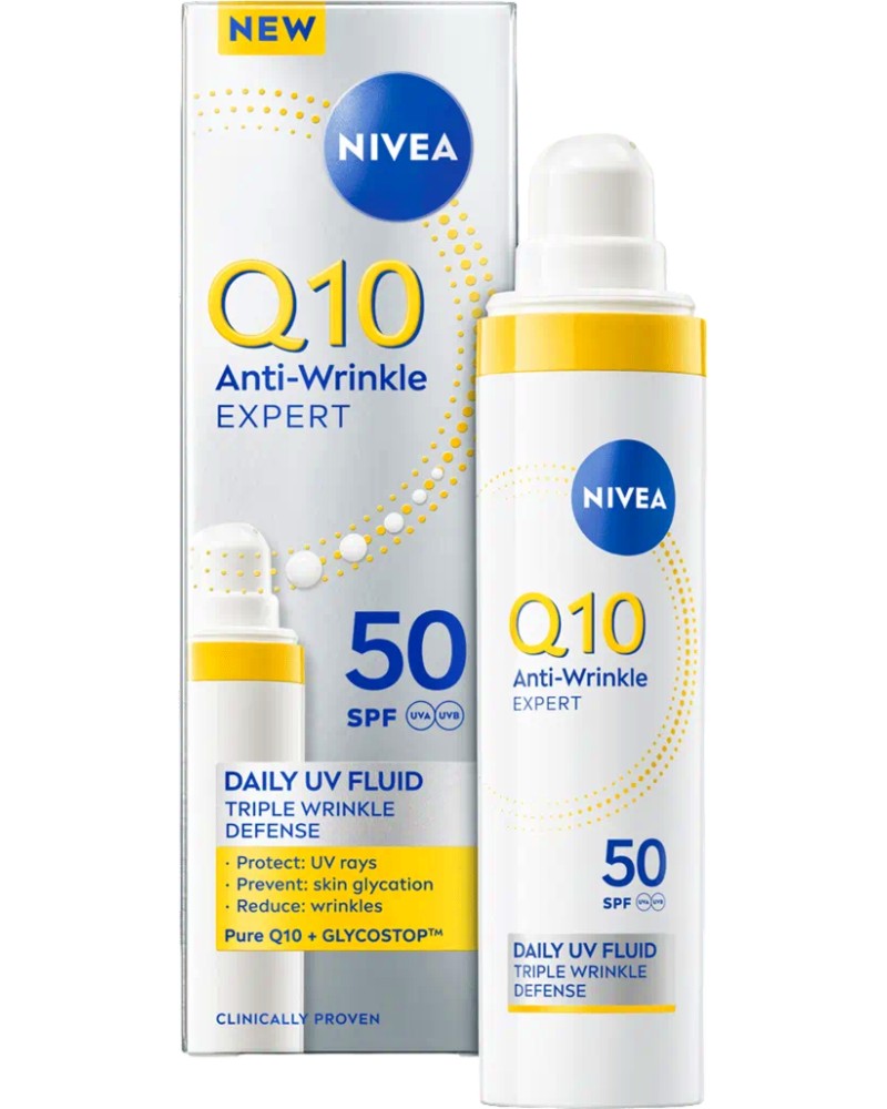 Nivea Q10 Anti-Wrinkle Expert Daily UV Fluid SPF 50 -         Q10 - 