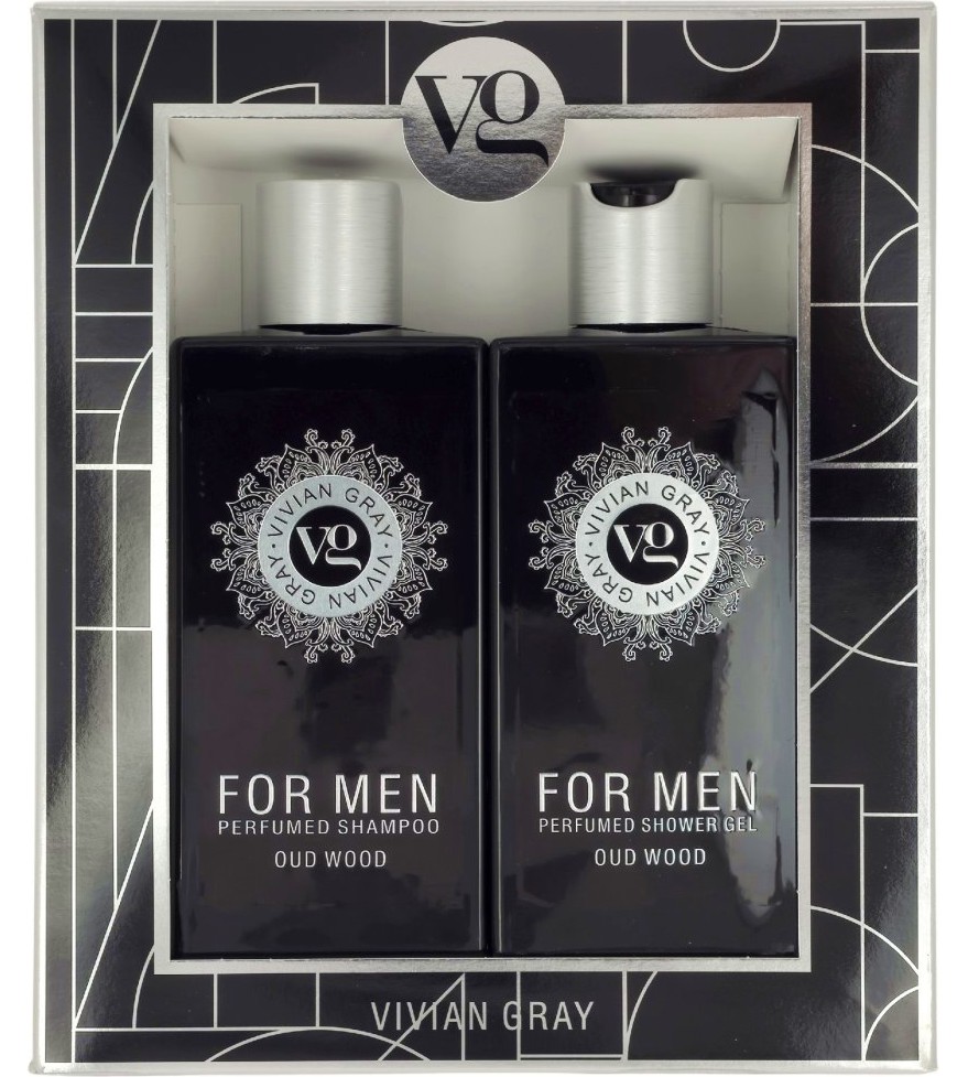 Подаръчен комплект за мъже Vivian Gray Oud Wood Подаръчен комплект за мъже Vivian Gray Oud Wood - Шампоан и душ гел с дървесен аромат - продукт