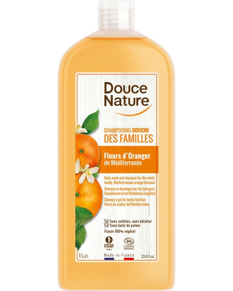 Douce Nature Shampoo & Shower Gel Douce Nature Shampoo & Shower Gel - Био шампоан и душ гел 2 в 1 с портокал - продукт