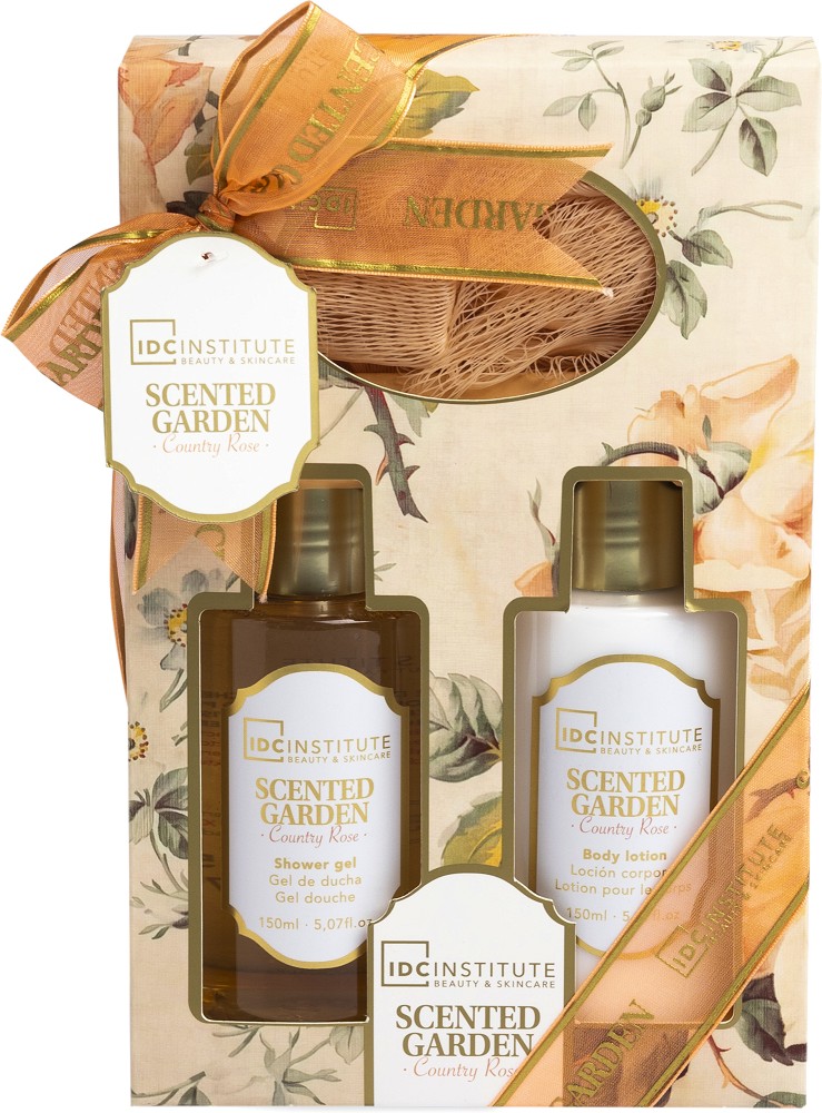 Подаръчен комплект IDC Institute Scented Garden Подаръчен комплект IDC Institute Scented Garden - Душ гел, лосион за тяло и гъба за баня от серията Scented Garden - продукт