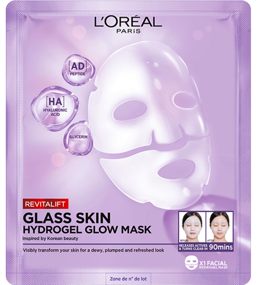 L�Oreal Revitalift Filler Glass Skin Hydrogel Glow Mask - �������� ����� �� ���� �� ������ ���� �� ������� Revitalift Filler HA - �����