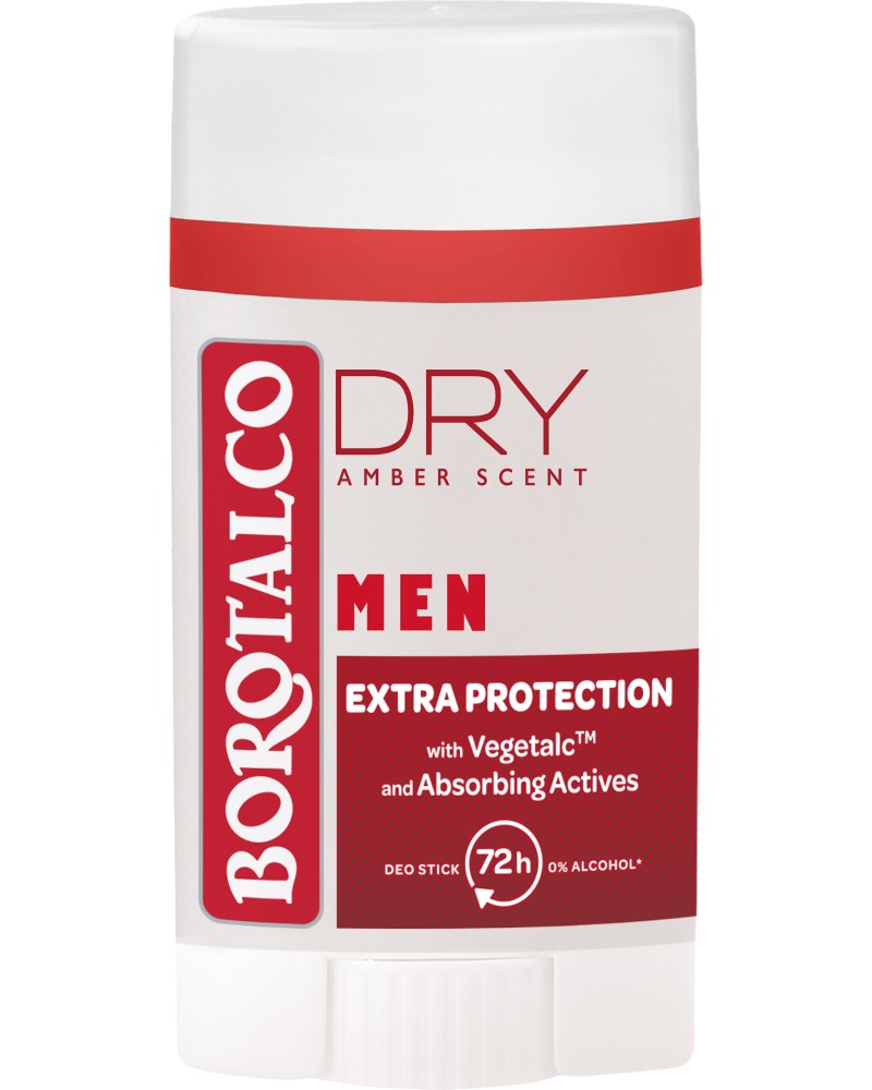 Borotalco Men Dry Deo Stick Amber Scent Borotalco Men Dry Deo Stick Amber Scent - Стик дезодорант за мъже против изпотяване от серията Borotalco Men - дезодорант
