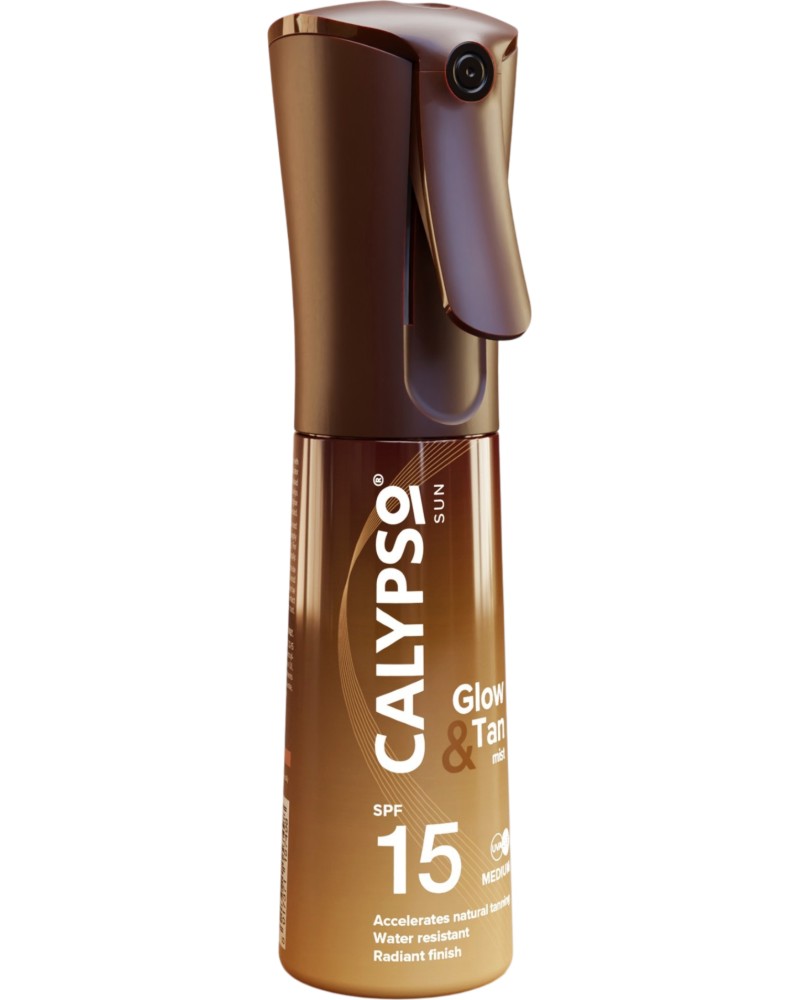 Calypso Sun Glow & Tan Mist SPF 15 Calypso Sun Glow & Tan Mist SPF 15 - Озаряващ слънцезащитен мист за тен - продукт