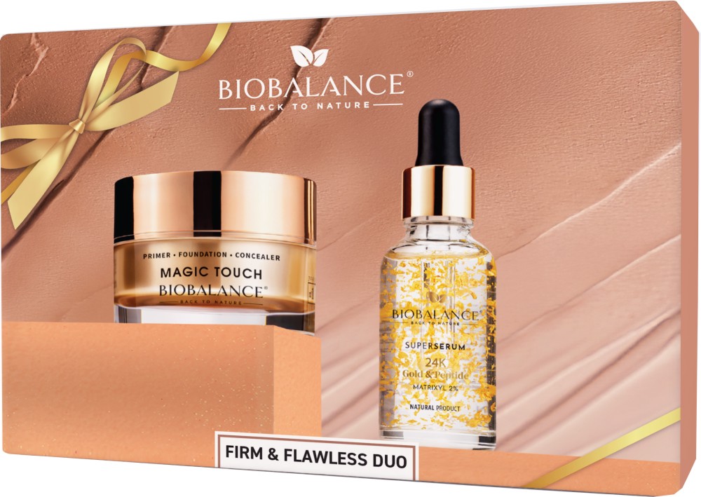 Подаръчен комплект BioBalance Firm & Flawless Duo Подаръчен комплект BioBalance Firm & Flawless Duo - Супер серум и тониращ крем за лице - продукт