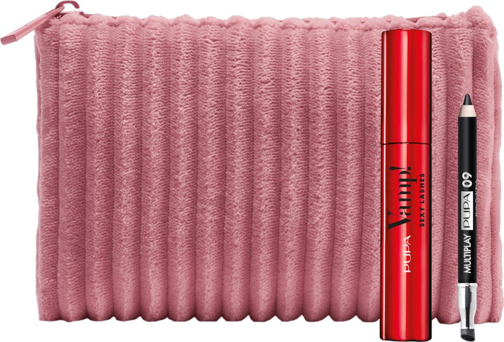 PUPA Milano Vamp! Sexy Lashes Mascara & Mini Multiplay Kit PUPA Milano Vamp! Sexy Lashes Mascara & Mini Multiplay Kit - Комплект спирала, молив и козметичен несесер - продукт