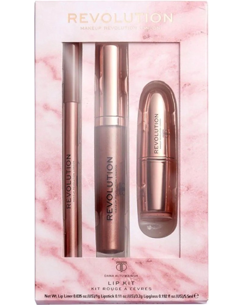 Makeup Revolution X Dana Lip Kit Makeup Revolution X Dana Lip Kit - Комплект червило, молив и гланц за устни - продукт