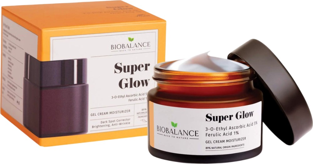 BioBalance Super Glow Gel Cream Moisturizer BioBalance Super Glow Gel Cream Moisturizer - Озаряващ гел-крем за лице с 3% витамин C и 1% ферулова киселина - продукт