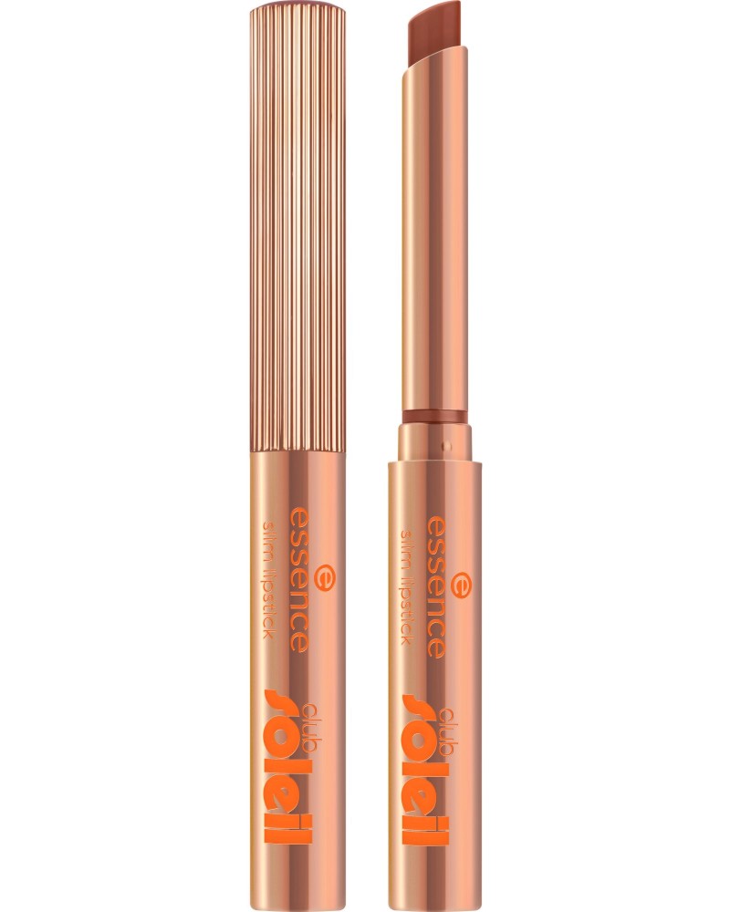 Essence Club Soleil Slim Lipstick Essence Club Soleil Slim Lipstick - Ултратънко червило за устни с матов завършек от серията Club Soleil - червило