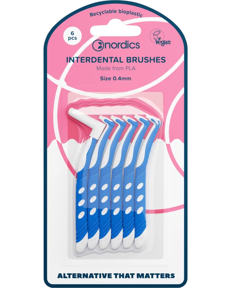 Nordics L-shaped Interdental Brushes - 6     , 0.4 mm - 