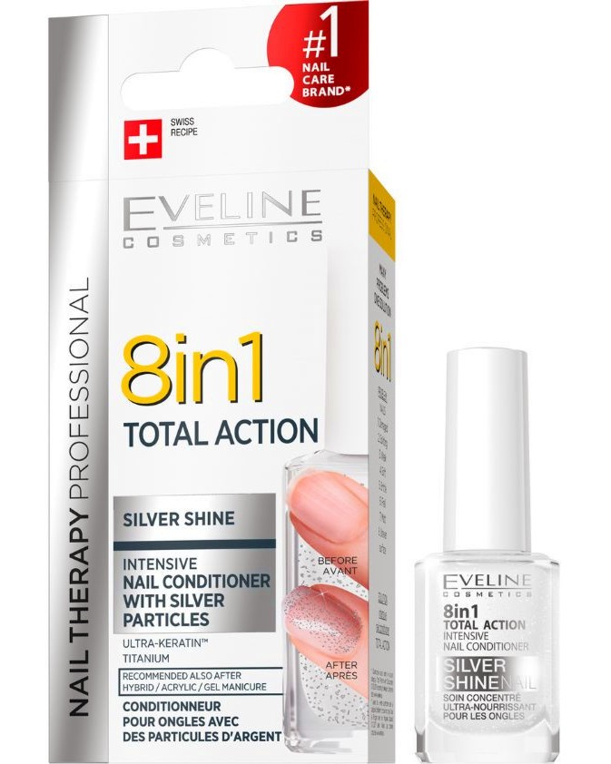 Eveline 8 in 1 Total Action Intensive Nail Conditioner -         Swiss Recipe - 