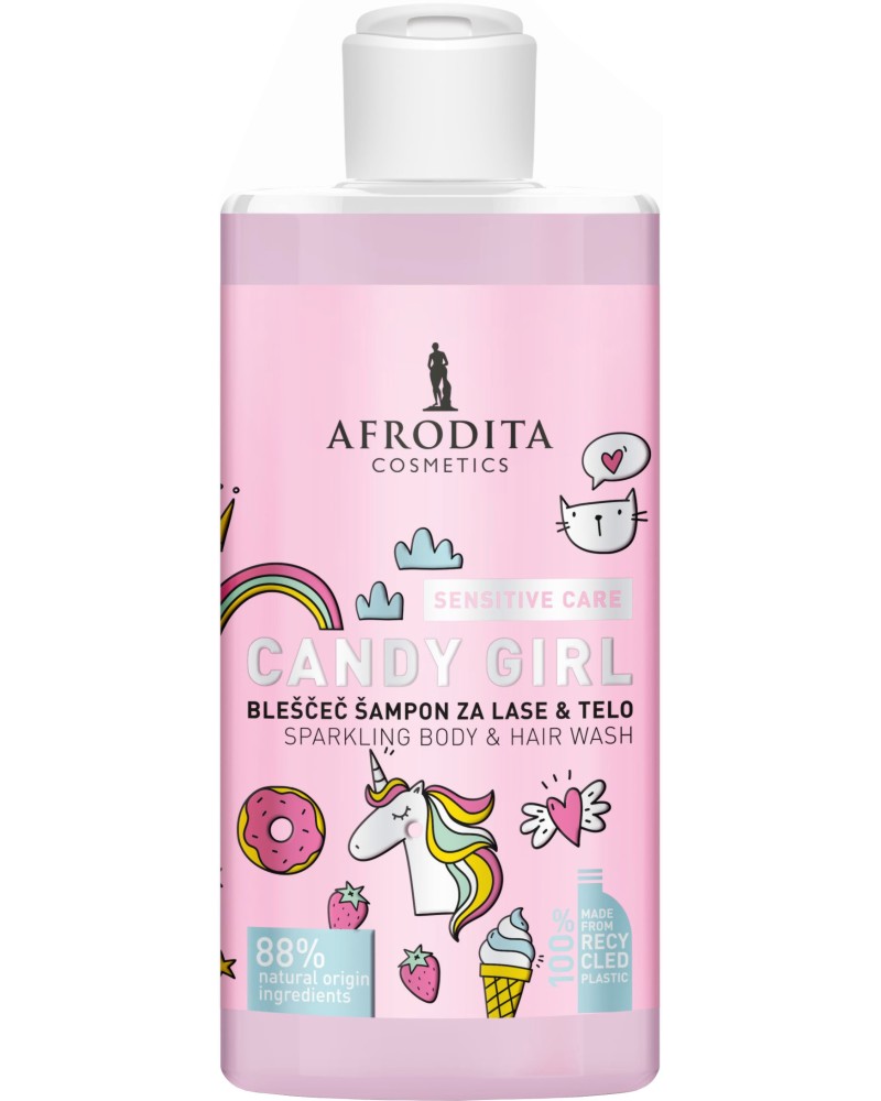 Afrodita Cosmetics Candy Girl Sparkling Body & Hair Wash - ��� ��� �� ���� � ���� �� �������� - ��� ���