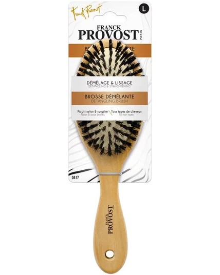 Дървена четка за коса с косъм от глиган Franck Provost Дървена четка за коса с косъм от глиган Franck Provost - четка