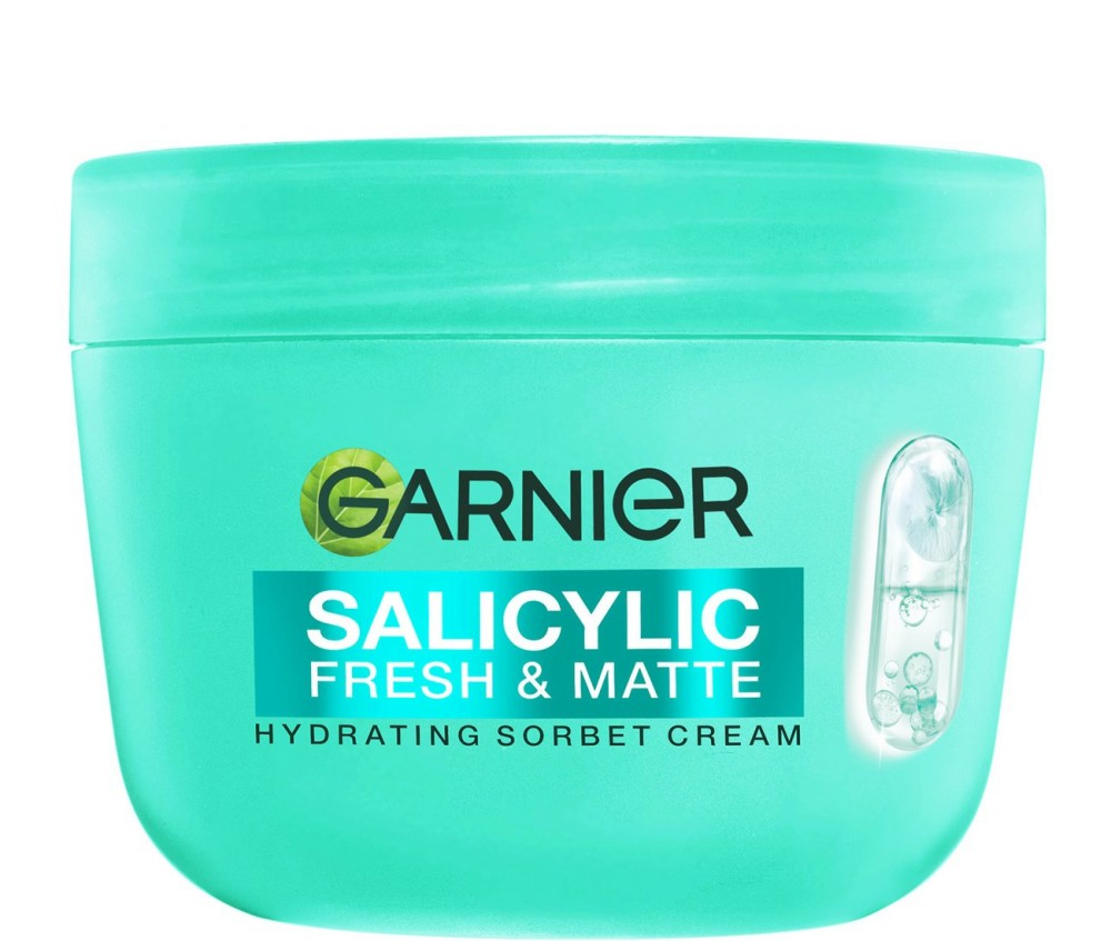 Garnier Salicylic Fresh & Matte Hydrating Sorbet Cream - ���������� ���� �� ���� � 5% ����������, ���������� �������� � �������� ������� �� ������� Pure Active - ����