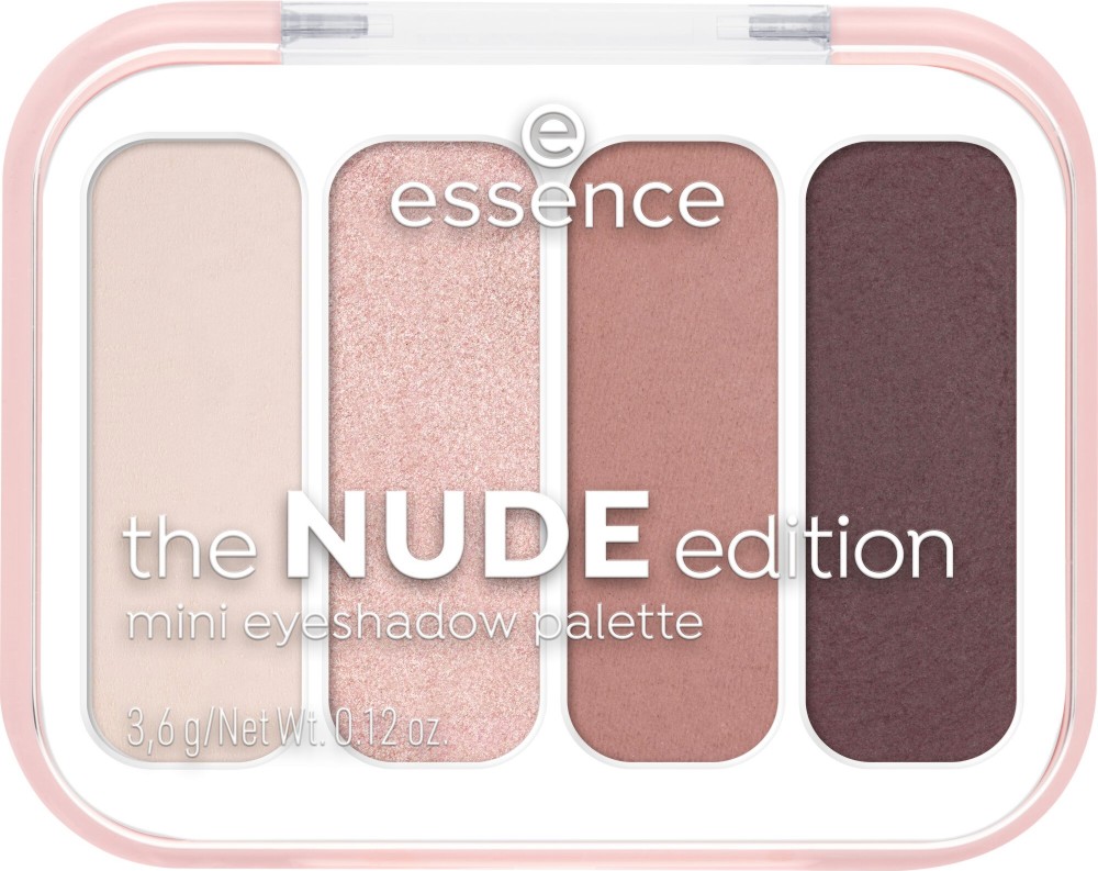 Essence The Nude Edition Mini Eyeshadow Palette Essence The Nude Edition Mini Eyeshadow Palette - Мини палитра с 4 цвята сенки за очи - сенки