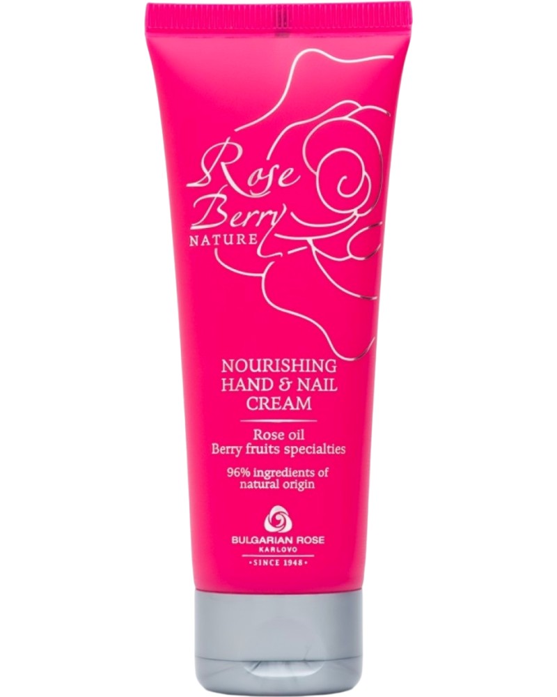 Bulgarian Rose Rose Berry Nature Nourishing Hand & Nail Cream Bulgarian Rose Rose Berry Nature Nourishing Hand & Nail Cream - Подхранващ крем за ръце и нокти от серията Rose Berry - крем