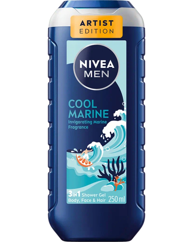 Nivea Men Artist Edition Cool Marine Shower Gel 3 in 1 -      ,      Artist Edition -  