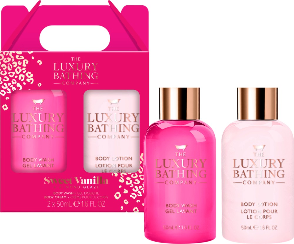 Подаръчен комплект The Luxury Bathing Company Sweet Vanilla & Almond Glaze Подаръчен комплект The Luxury Bathing Company Sweet Vanilla & Almond Glaze - Душ гел и лосион за тяло - продукт