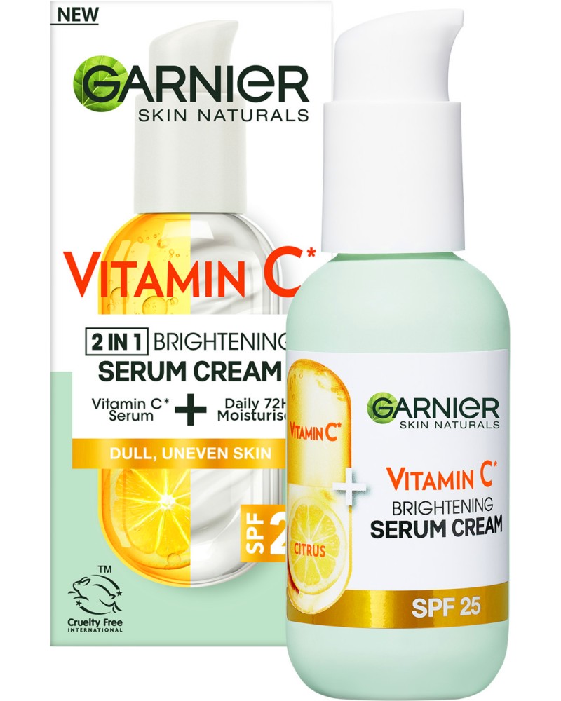 Garnier Vitamin C 2 in 1 Brightening Serum Cream SPF 25 -  -     Vitamin C - 