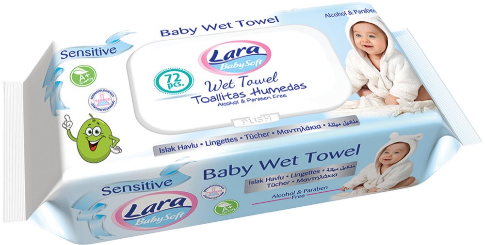 Lara Baby Soft Sensitive Wet Wipes - 72     -  