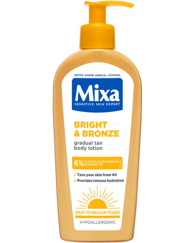 Mixa Bright & Bronze Gradual Tan Body Lotion  - ������ �� ���� �� ���������� ����������� �� ���  - ������
