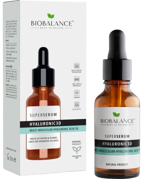 BioBalance Hyaluronic 3D Super Serum BioBalance Hyaluronic 3D Super Serum - Серум за лице с 1% 3D хиалуронова киселина - серум