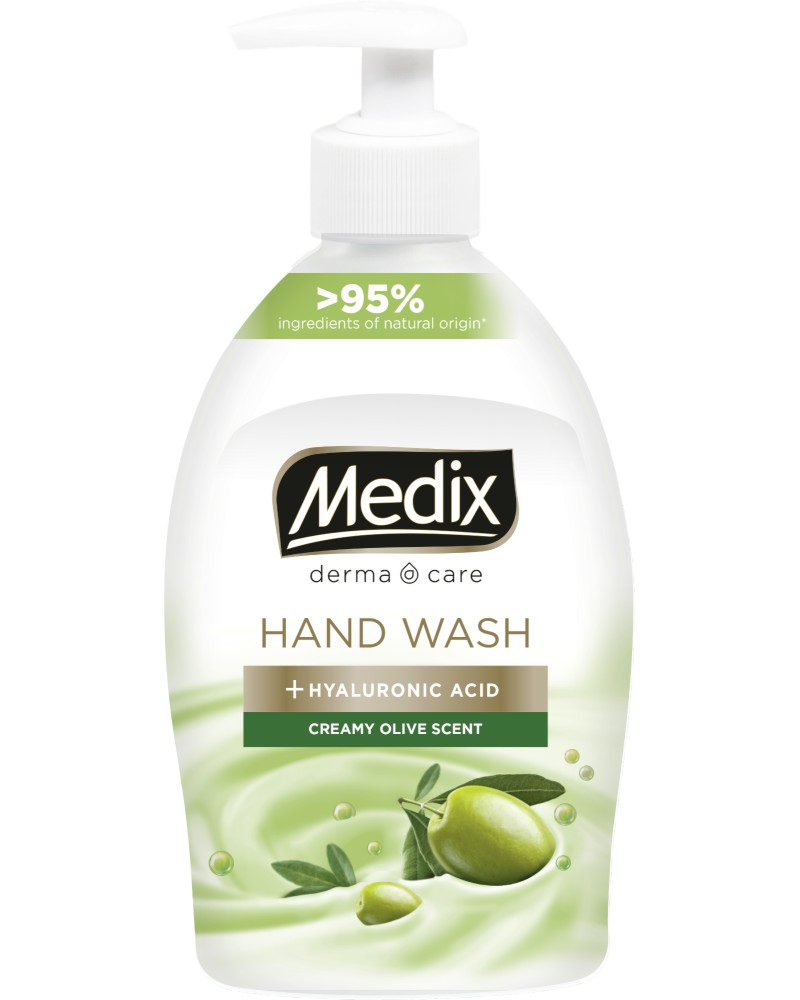 Течен сапун Medix Creamy Olive Scent Течен сапун Medix Creamy Olive Scent - С хиалуронова киселина от серията Derma Care - сапун