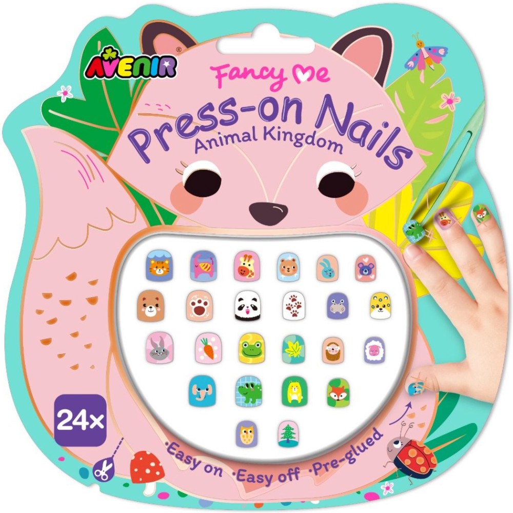 Детски стикери за нокти Avenir Fancy Me Animal Kingdom Детски стикери за нокти Avenir Fancy Me Animal Kingdom - продукт