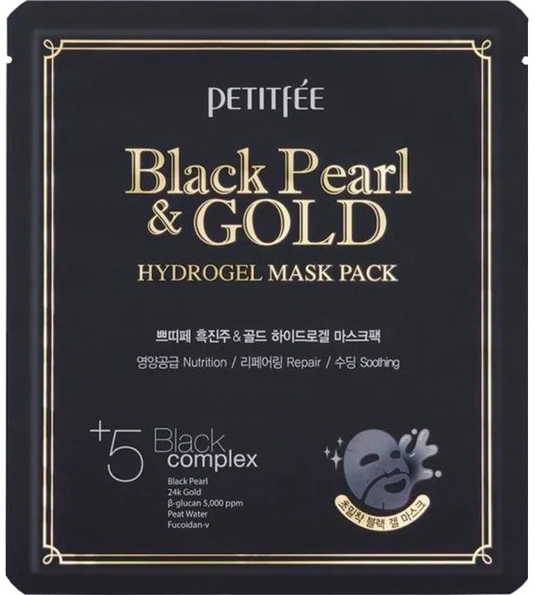 PETITFEE Black Pearl & Gold Hydrogel Face Mask -            - 