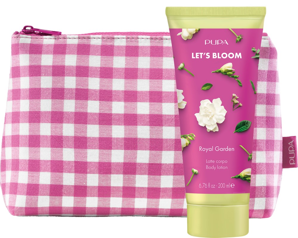 PUPA Milano Let's Bloom Royal Garden Body Milk PUPA Milano Let's Bloom Royal Garden Body Milk - Комплект мляко за тяло и несесер от серията Let's Bloom - мляко за тяло