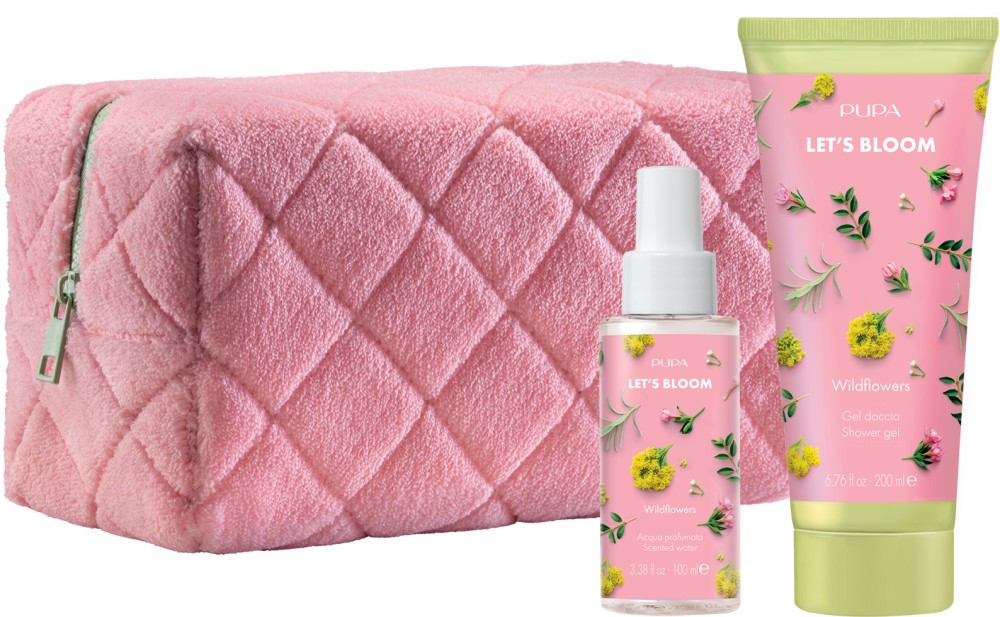 Подаръчен комплект PUPA Milano Let's Bloom Wildflowers Подаръчен комплект PUPA Milano Let's Bloom Wildflowers - Душ гел и парфюмна вода за тяло от серията Let's Bloom - продукт