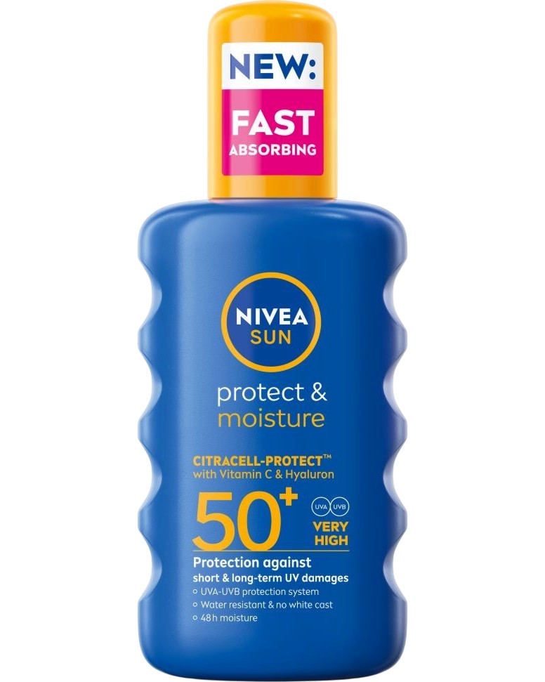 Nivea Sun Protect & Moisture Spray SPF 50+ - ���������� ������������� ����� �� ������� Nivea Sun - �������