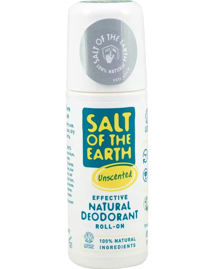 Salt Of The Earth Unscented Natural Roll-On Deodorant -      - 