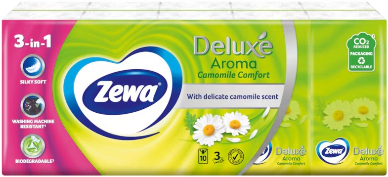 ����� �������� Zewa Deluxe Camomile - 10 ��������� x 10 ��������, � ������ �� ����� - �������