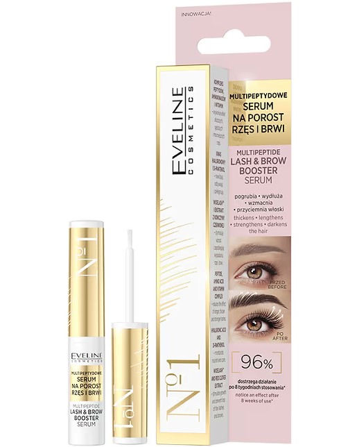Eveline Multipeptide Lash & Brow Booster Serum Eveline Multipeptide Lash & Brow Booster Serum - Мултипептиден серум за растеж на мигли и вежди - серум