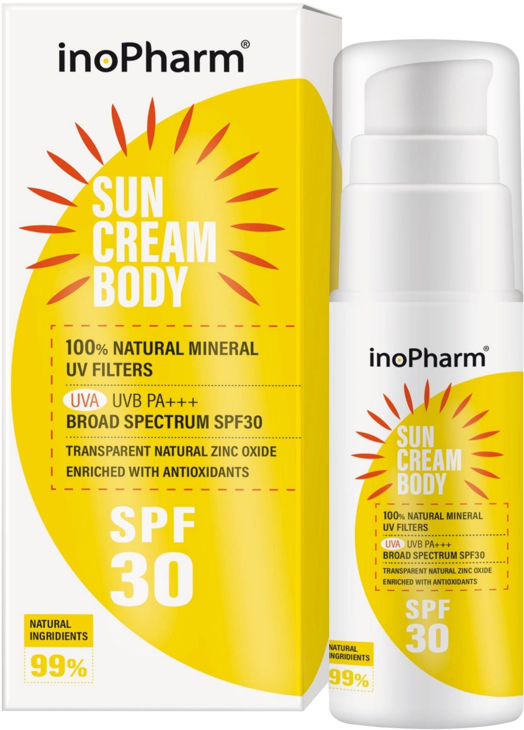 Натурален слънцезащитен крем SPF 30 InoPharm - store.bg