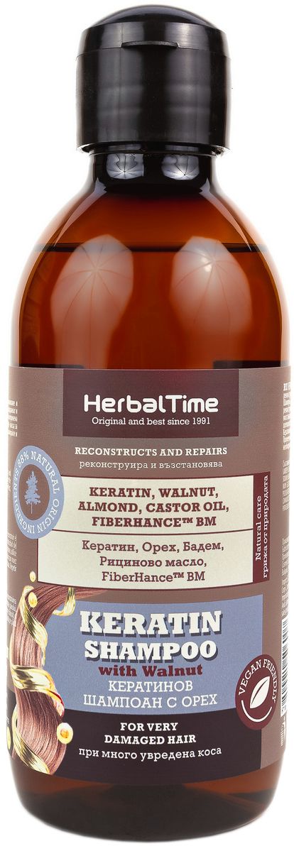 Кератинов шампоан за увредена коса Herbal Time - store.bg