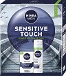 Подаръчен комплект Nivea Men Sensitive Touch - Пяна за бръснене и балсам за след бръснене от серията Sensitive - продукт