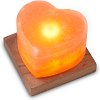 Мини USB лампа от хималайска сол тип сърце Wagner Life Design - С дървена основа и приблизително тегло 900 g от серията Himalaya Salt Dreams -