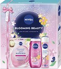 Подаръчен комплект Nivea Blooming Beauty - Душ гел, спрей дезодорант и подхранваща лист маска за лице - продукт