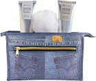 Подаръчен комплект IDC Institute Denim - Душ гел, гъба за баня и лосион за тяло - продукт