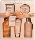 Подаръчен комплект IDC Institute Scented Bath Bronze - Душ гел, лосион за тяло, скраб за тяло, пяна и соли за вана - продукт