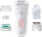 Braun Silk-epil 5 5-050 - Епилатор за тяло за суха и мокра епилация в комплект с бръснеща глава - епилатор