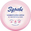 Универсален хидратиращ крем за чувствителна кожа Здраве - С екстракт от овес, витамин E и кокосово масло - крем