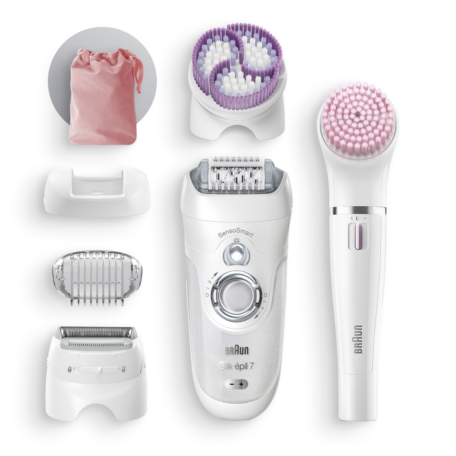 Braun Silk-epil 7 - Комплект епилатор за тяло и четка за лице - store.bg