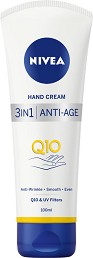 Nivea Q10 3 in 1 Anti-Age Hand Cream - Подмладяващ крем за ръце с коензим Q10 от серията Q10 - крем