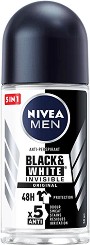 Nivea Men Black & White Invisible Anti-Perspirant Roll-On - Ролон за мъже против изпотяване от серията Black & White Invisible - ролон